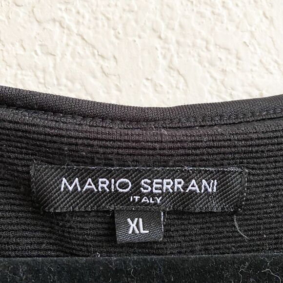 Mario Serrani Italy Women's Black Textured Knit Travel Career Dress Sz XL - Picture 3 of 9